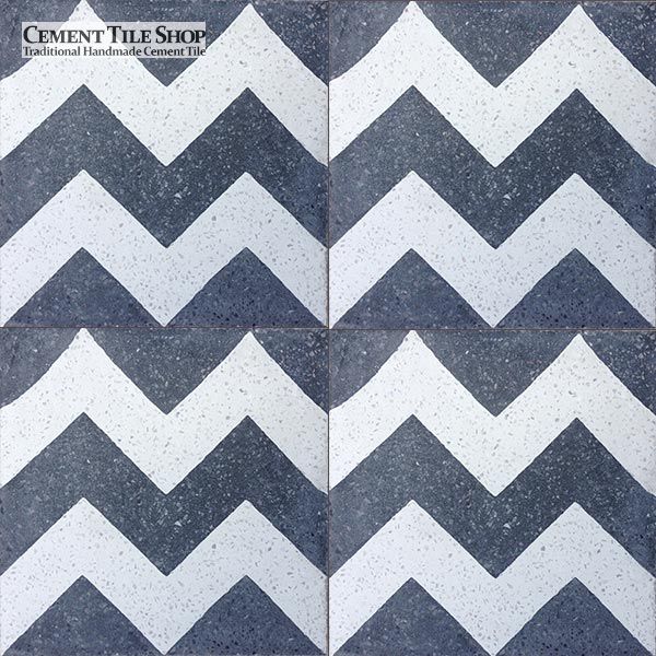 Cement Tile Shop - Chevron Black Terrazzo