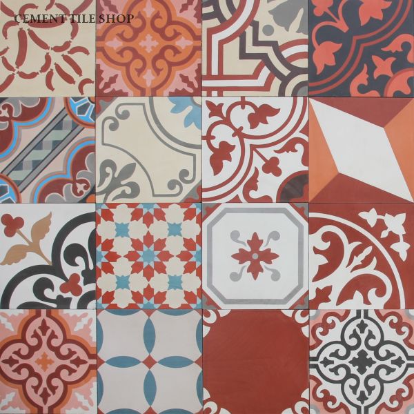 Cement Tile Shop - Patchwork Red